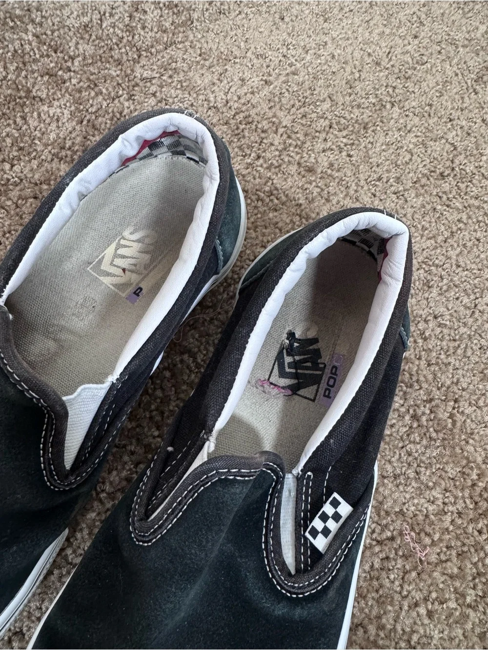 Vans Black Slip-On Loafers with White Sole